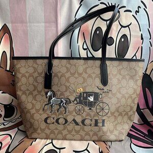 Coach Halloween Handbag And Pumpkin-Chauffeured Carriage